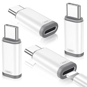 Temdan 4 Pack Lightning to USB C Adapter for iPhone 15/16/17 Pro/17 Pro Max,for iPhone 17/16 Charger,17/16 Accessories,Fast Charging & Data Transfer,USB C Charger Connector Cable,Not for OTG-White