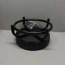 Low Roller Stool Low Height Rolling Stool Seat PU Leather Small Chair Foot Stool Round Rolling Stools for Home Office Garage Shop (Black)