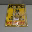 2 Pack Caution- Pesticide Application Sign Keep Off, Pesticide Signs for Lawn, Pesticide Flags for Lawn Warning, 12.6"x9.5" Corrugated Plastic with Stakes- Double-Sided- Easy Install