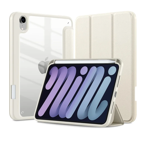 Mastten for iPad mini 7 Case A17 Pro, for iPad mini 7th/6th Generation Case 2024/2021 8.3 Inch with Pencil Holder, Hybrid Slim Clear Back Shell Cover Kids, Auto Wake/Sleep, Starlight