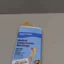 Amazon Basic Care Medical Compression Stockings for Circulation, Varicose Veins, Swelling, Edema, 20-30 mmHg, Women & Men Thigh Length Hose, Open Toe, Breathable, Beige, Medium (Previously NuVein)