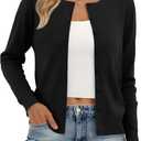 Trendy Queen Lightweight Cardigan Sweaters for Women (Small, Black)