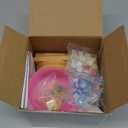 WATHFKCU 4 Sets DIY Glass Mosaic Tiles for Crafts,Mixed Color Mosaic Kits with Wooden Coaster for Adults,Mosaic Crafts Materials Package for Coaster Handmade Home Decor Gifts