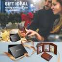 miyozi Wallet for Men, with Cash Pocket 2 ID Window 9-13 Cards, Metal Case Smart Slim Pop Up Credit Card Holder Flip with Magnetic Closure RFID Blocking Trifold wallet with Gift Box