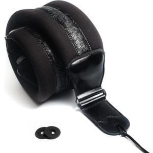 Guitar Strap For Bass, Electric & Acoustic Guitar, Strap Locks Included (Padded Leather)