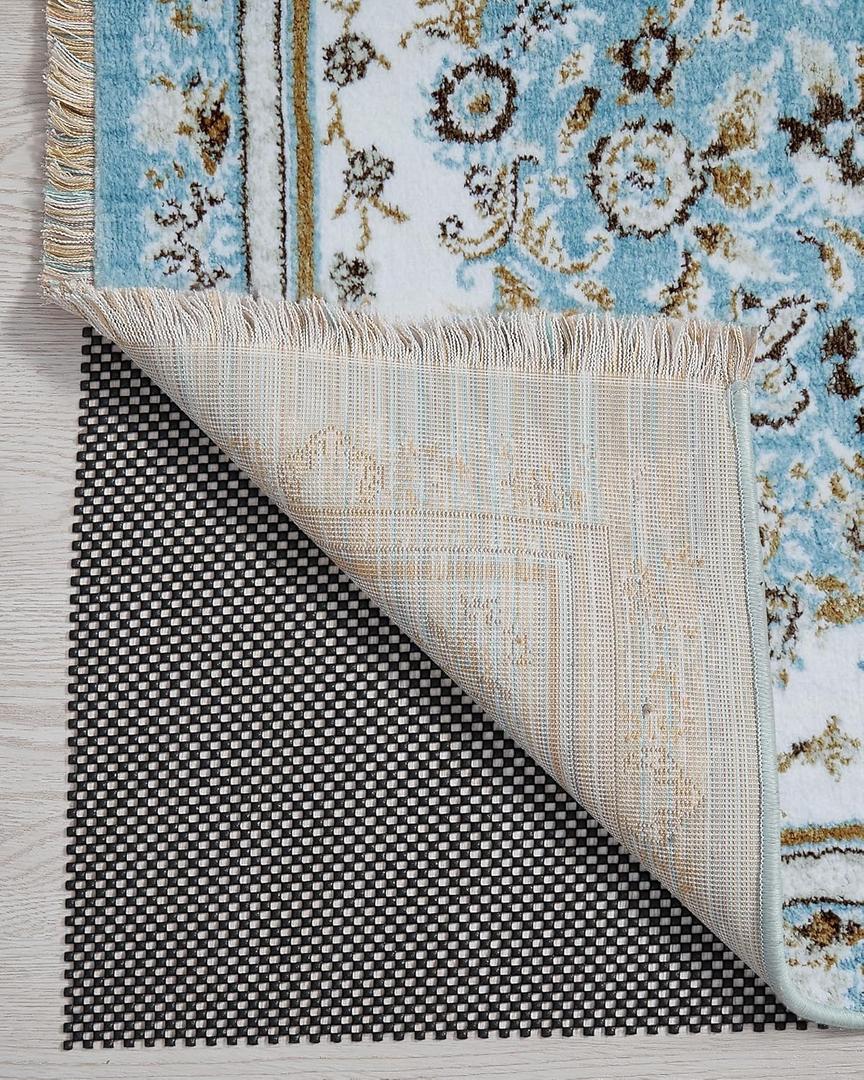 Veken 8x10 Ft Rug Pad Gripper for Hardwood Floors, Non Slip Black Rug Pads for Area Rugs, Thick Rug Grippers for Tile Floors, Under Carpet Anti Skid Mat, Keep Your Rugs Safe and in Place