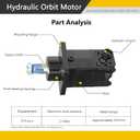Hydraulic Drive Motor, Mini Excavator Attachments, with Displacement of 375 ml/rev, Torque Up to 570 Nm, Suitable for Use in Chinese-Made 1.0-1.5 Ton Excavators.