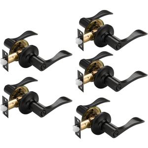NCL Hardware NCL Square Lever Matte Black Door Handle,Privacy Door Lever Interior Door Knob,Door Locks for Bedroom and Bath , 025MB-BK