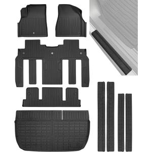 TAPTES Floor Mats & Cargo Mat,Door Sill Guards for Chevy Traverse 2009–2017