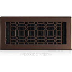 Decor Grates Metal Louvered Decorative Air Vent Cover 4x10 Floor Register Adjustable Control Lever AC Floor Vent Covers for Home Floor Vents Fits 4 x 10 Inch Opening Rubbed Bronze (NGH410-RB)