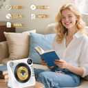 CD Player with Bluetooth, Desktop CD Player for Home,HiFi Speakers,Remote Control,USB,LED Display,Timer,Repeat,EQ Sound,AUX/3.5mm Earphone Jack,Kids,Gift-White
