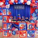 2026 Graduation Decorations, Red and Blue Graduation Decorations, Balloons Boxes (4PCS) with Letters 2026 GRAD So Proud of You, Congrats Grad Decorations for High School & College