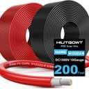 2x200Ft Solar Wire 10AWG, Solar Cables, Solar Extension Cable, 10 Gauge Tinned Copper PV Wire for Roofs RV Boat Automotive Camping Solar Panels Solar Chargers