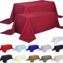 2-Pack 90x156 inch Burgundy Table Cloths, Solid Stain and Wrinkle Resistant Oblong Tablecloth, Premium Plain Weave Polyester Fabric Rectangle Table Linen Covers for Hotel, Banquet