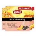 Lipton Black Tea Peach Mango, Pyramid Tea Bags, Flavored Teabags for a Refreshing Cup of Tea, 80 Total Tea Bags (20ct - Pack of 4) Best By 10/2026