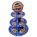 3 Pack 3-Layer Cupcake Stand Set,Anime Birthday Party Supplies,Premium Cupcake Holder,Creative Tiered Serving Tray,Cupcake Tower Display Plate Ideal for Wedding Birthday Party Baby Shower Celebration（2pcs）