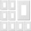 Jumbo Decorator Wall Plate Covers 1-Gang Oversize Outlet Cover Plate 5.5" x 3.5" Impact Resistant for Electric Outlets Light Receptacle Outlets GFCI Switches, White (40 Pack)