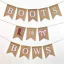 Boot or Bows Gender Reveal Banner, Boy or Girl Burlap Banner Gender Reveal Decorations, Baby Shower Party Decorations, Boots Or Bows Party Decoration Sign