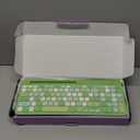 Retro Wireless Keyboard and Mouse Combo, Full-Size USB Keyboard with Round Keycaps, 2.4GHz Wireless for Desktop, Laptop and Computer (Green-Colorful)