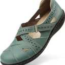 Irrefour Women's Classic Genuine Leather Casual Loafer Cute Slip-On Fashion Closed Toe Flat Sandal Comfy Work Sandal Everyday Walking Shoe (Teal) 7