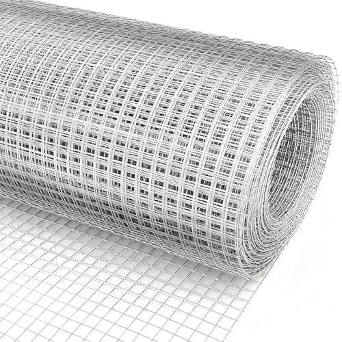 Welded Wire Mesh, 1/2 in Hardware Cloth, Heavy Duty Wire Mesh Fence, Easy to Cut, Garden Welded Chicken Wire Fencing Cage Wire(1mx20m(4FTx100FT))