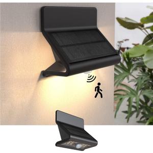 Motion Sensor Outdoor Lights with Optical Lens - 3 Modes, IP44 Waterproof Solar Wall Light for Garden Patio Yard (2 Pack)