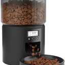 Miaosical Automatic Cat Feeder,3.6L Flexible Schedule Timer,6 Meals/Day,1-12 Portions/Meal,Dual Power Auto Feeder Dry Food Dispenser with Voice Record,for Cats & Small Dogs (Black, Basic Bowl)