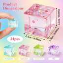 24Pcs Stress Balls Sparkle Fidget Toys, Ice Cube Squeeze Toys - Square Squeeze Ball Sensory Toys, Squeeze Toys - Small Stress Balls for Adults, Easter, Party Favors, Easter Basket Stuffers