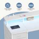 DUMOS 47-Inch Gaming Computer Desk with Drawers for Home Office, White