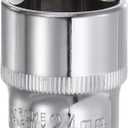 2 x HARFINGTON 6-Point Socket 3/8" Drive 24mm Deep 32mm/1.26" Length 45# Steel Metric Square Drive Sockets Polishing Chromed Sockets for Car Repair Mechanical Maintenance Home Use