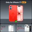 Miracase Magnetic for iPhone 17 Case (Compatible with MagSafe) with Screen Protector Military-Grade Protection, Anti-Fingerprint Translucent Matte Phone Cover for iPhone 17 6.3 inch, Red