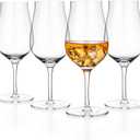 LUXBE - Bourbon, Brandy & Cognac Crystal Glasses Tulip Snifter, Set of 4 - Large Handcrafted LeadFree Glass - Great for Spirits Drinks - Whiskey Scotch - 10oz/300ml
