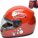 Kids Bike Helmet with Gloves, for Pedal Scooter, Motorcycle, ATV, Quad Bicycle, Suitable for Ages 3-6