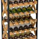 25 Bottle Wine Rack Freestanding Floor Rustic Wine Holder Stand 5 Tier Wobble-Free Tall Wine Racks Wine Large Display Storage Shelf for Cellar Kitchen 21.6''L x 10.6''W x 31.8''H