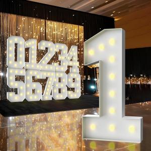 3FT Marquee Light Up Number,Marquee Numbers 3 Feet Tall, Large Led Sign for Baby Shower,Party,Birthday Decorations,Graduation,Prom (Number 1)
