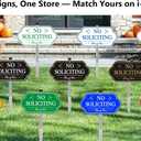 Heavy Duty No Soliciting Sign for House - All Metal Construction No Soliciting Yard Sign - 14" x 7" - Aluminum - with 28" Long Stake