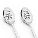 Husband Wife Gifts for Women Men Coffee Spoons Set Anniversary Valentines Day Gift for Girlfriend Boyfriend Engraved Spoon Wifey Hubby Birthday Gifts for Fiance Fiancee Engagement Gifts for Couples