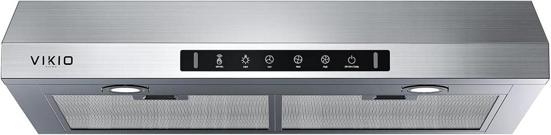 Range Hood 30 Inch Under Cabinet, 900 CFM Dual Centrifugal Motor, 3-Speed Ducted Kitchen Vent, Reusable Filters, Stainless Steel Kitchen Exhaust Fan with LED Lights