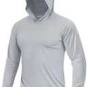 Boladeci Men's UPF 50+ Sun Protection Lightweight Hoodie Shirts Long Sleeve Fishing Shirts SPF UV Hiking Swim Size XL