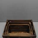 Wooden Storage Crates Nested Crates Set of 3 (Large,Medium,Small),Farmhouse Decorative Boxes with Handles for Home Organization,Display,Brown Wood Crates