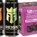 REIGN Total Body Fuel Variety Pack, Orange Dreamsicle, Reignbow Sherbet, White Gummy Bear, Fitness & Performance Drink, 16 Fl Oz (Pack of 12) (EXP 01/24/28)
