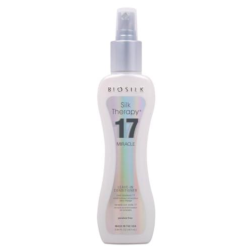 BioSilk Silk Therapy Miracle 17,Leave-In Conditioner for Dry & Damaged Hair,Reconstructs,Repairs & Hydrates, Adds Shine,Controls Frizz & Defines Curls, Sulfate-Free, Paraben-Free, Cruelty-Free,5.64 Oz