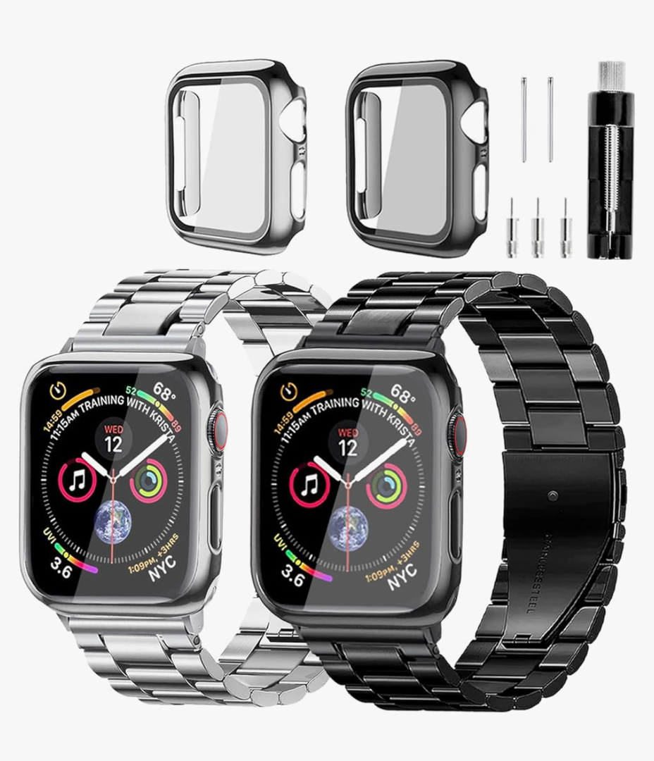 Stainless Steel Band and Case Compatible With Apple Watch Iwatch Ultra Series 11 10 9 8 7 6 5 4 3 2 1 SE 49mm 45mm 46mm 44mm 42mm 41mm 40mm 38mm,Men Women Classic Classy Metal Business