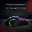 Redragon M612 Predator RGB Gaming Mouse, 8000 DPI Wired Optical Mouse with 11 Programmable Buttons & 5 Backlit Modes, Software Supports DIY Keybinds Rapid Fire Button
