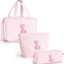 Birthday Gift for Kids Teen Girls Gifts for Girl,Toiletry Bag Makeup Cosmetic Bag Daughter Sister Gifts Birthday for Women Teacher Preppy Makeup Bag - Pink L