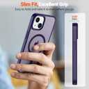 SUPFINE Magnetic for iPhone 15 Case (Compatible with MagSafe) (Military Grade Drop Protection) Slim Translucent Matte Shockproof with Anti-Fingerprint Phone Case, Dark Purple