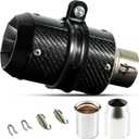 Motorcycle Exhaust, Slip-on Motorcycle Muffler, Carbon Fiber Slip on Exhaust Muffler, Fit for Z900 GSXR750 CBR650 and more, with Complete Accessories, Black