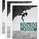 KTKDE 20x30 Poster Frame White 3 Pack, 30 x 20 Picture Frames Wooden with Polished Plexiglass,Horizontal or Vertical Wall Mounting Hanging Large Studio Gallery Photo Frames Wall Art