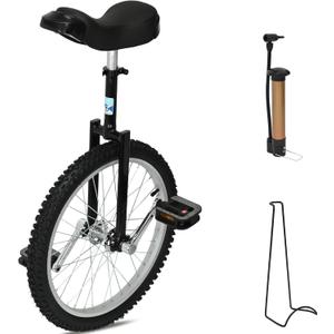 MYOYAY 20 Inch Unicycle, Unicycle for Adults, Mountain Unicycle Height Adjustable, Unicycle with Stand, Anti-Skid Pedal, Indoor Outdoor Sports Fitness Balance Training Fun Exercise Bicycle