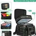 RalChyez Tactical Lunch Bag, 20L Large Heavy Duty Double Deck Insulated Lunch Box Leakproof Expandable Tote Cooler with Shoulder Strap for Adult Men Women Work Fishing Picnic Travel Acu Camo